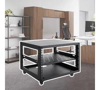 Vibeo Rack de Red Abierto Rack Móvil de Servidores con Estructura Abierta y Ruedas, Mini Rack de Red para Oficina/hogar/Aula, Rack de Audio de 6U, 8U, 10U, 12U, 15U y 20U(5U)