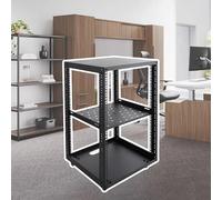 Vibeo Rack de Red Abierto Rack Móvil de Servidores con Estructura Abierta y Ruedas, Mini Rack de Red para Oficina/hogar/Aula, Rack de Audio de 6U, 8U, 10U, 12U, 15U y 20U(15U)