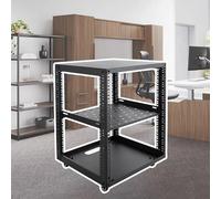 Vibeo Rack de Red Abierto Rack Móvil de Servidores con Estructura Abierta y Ruedas, Mini Rack de Red para Oficina/hogar/Aula, Rack de Audio de 6U, 8U, 10U, 12U, 15U y 20U(12U)