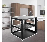 Vibeo Rack de Red Abierto Rack Móvil de Servidores con Estructura Abierta y Ruedas, Mini Rack de Red para Oficina/hogar/Aula, Rack de Audio de 6U, 8U, 10U, 12U, 15U y 20U(8U)