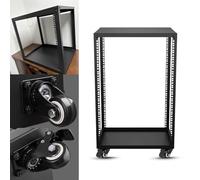 Vibeo Rack de Red Abierto Rack para Servidores con Marco Abierto Ventilado y Ruedas, Mini Rack de Red Deslizante, 4, 6, 8, 10, 12, 16, 20U, Rack AV para Hogar/Oficina(16U)