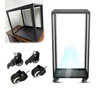 Vibeo Rack de Red Abierto Rack para Servidores con Marco Abierto Ventilado y Ruedas, Mini Rack de Red Deslizante, 4, 6, 8, 10, 12, 16, 20U, Rack AV para Hogar/Oficina(20U)