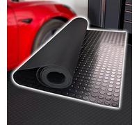 Vibeo Suelo Goma Antideslizante Alfombrilla Larga Texturizada para Suelo Garaje, 60-150 cm, Rollo de Pavimento Antideslizante para Exteriores, Lámina de Caucho Antifugas(Black,0.6x4.2 m (2x13.8 ft))