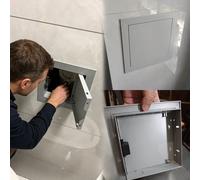 Vibeo Trampilla Pladur Panel de Acceso Magnético para Tuberías, Puerta de Acceso para Paneles de Yeso de 10, 15, 20, 25 y 30 cm, Trampilla de Inspección para Mantenimiento(Gray,10x25cm(3.9x9.8in))