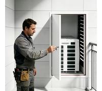 Vibeo Trampilla Pladur Puerta de Acceso Al Ático con Cerradura y Llave, Panel Acceso a Pared Insonorizado para Sistemas HVAC, Escotilla de Inspección Metálica (50-150 cm)(70x80cm/28x32in)