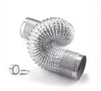 Vibeo Tubo Secadora Universal Manguera Flexible para Secadora con Abrazadera, Conducto de Ventilación Extralargo para Extractor, Tubo de Ventilación Resistente Al Calor(100mm(3.9in),L 200cm(6.6ft))