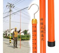 Vibeo Varilla Aislada para Medir Alturas Pértiga de Medición de Alta Tensión Retráctil, Vara de Medición Aislada para Linieros, Pértiga de Seguridad Dieléctrica Ajustable de 5 a 18 m(16.4ft/5.0m)