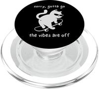 Vibes Are Off Funny Cat Skateboard Introvert Sarcastic Humor PopSockets PopGrip para MagSafe