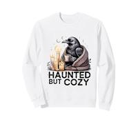 Vibes de café de Halloween de Cuervo embrujado Pero Acogedor Sudadera