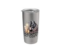 Vibes de café de Halloween de cuervo embrujado pero acogedor Vaso térmico de acero inoxidable de doble pared
