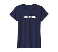 Vibes de la Tribu Camiseta, Mujer, Azul Marino, XS