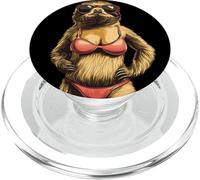 Vibes perezosas con un divertido perezoso en traje de baño para amantes del bikini PopSockets PopGrip para MagSafe