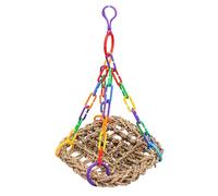 Vibhgtf Balançoire Salt Calopsy - Juguetes para masticar para los más sabios, juguete para masticar para pájaros resistentes a la mordedura con red de escalada de ciclo fijo con cadena de colores para