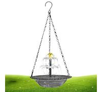 Vibhgtf Bird Bath Fountain | Large Weatherproof Outdoor Decor - Waterfall Bird Fountain Solar Powered,for Backyard Patio Porch Balcony Outdoor Wild Hummingbird Finch Butterfly