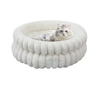 Vibhgtf Cama para Perro - Colchón Donut acogedors, Cojín Calmante para Mascotas | Cama Redondas Lavable de 20 Pulgadas para Perros, Cachorros, Gatos, gatittos, Interior y Exterior