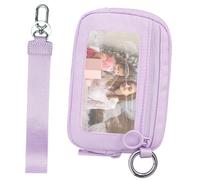 Vibhgtf Cartera pequeña para mujer - Monedero con Tarjetero y Correa de Muñeca | Papel impermeable con identificación Ventana para mujeres y chicas, Viaje, uso diario, Lavanda, Fare riferimento alla