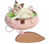 Vibhgtf Cute Cat Bed - Cute Soft with Cushion Pillow,Puppy Bed Cat Sleeping Pad - for Kitten Puppy Indoor Home Sleeping Play Enrichment Interaction Calming All Season