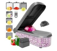 Vibhgtf Herramienta para Picar Verduras - Picador Manual de Cebola de Acero, Procesador de Alimentos | Gadget de Cocina con Base Antideslizante | para preparación Diaria en casa