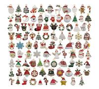 Vibhgtf Juego de colgantes navideños para manualidades, colgantes de aleación, piezas decorativas, 96 accesorios de joyería de Navidad para pulseras y collares hechos a mano