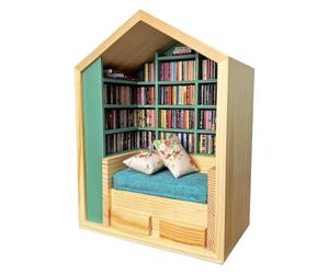 Vibhgtf - Juguete de estantería antiestrés, biblioteca en miniatura innovadora para aliviar el estrés, pequeña biblioteca con libros pequeños, de libros en miniatura con 200 libras