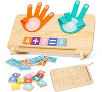 Vibhgtf Números de aprendizaje preescolares TODE, Toy Handlings Wooden, Juguete de aprendizaje de números para edad preescolar, juguete de manejo de madera, contando para los dedos, E