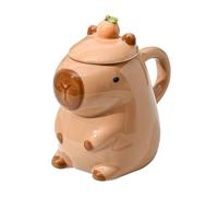 Vibhgtf Taza de café linda del carpincho, taza divertida de las tazas de té, Tazas de té creativas con diseño de mango redondeado para cumpleaños, Taza Carpincho Antideslizante 3D Navidad, Año Nuevo