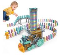 Vibhgtf Train - Juego de Dominos con Tren Eléctrico - Tren, Máquina de Creativa con Luces y Sonidos, Juguetes Stem para Niños Pequeños, Juguetes Divertidos