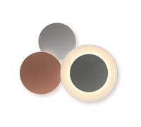 Vibia Puck Wall Art, lámpara de pared LED 3 focos - difusa, gris oscuro/marrón - ø60/ø45/ø40 cm - 1-10 V