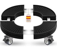 VIBINHO Plataforma con Ruedas Ajustable 38-59 cm, Soporte para Plantas con Ruedas 360°Giratorias Bloqueables, Base con Ruedas para Macetas Capacidad de 250 KG, Carro Transporte para Jardín (A)