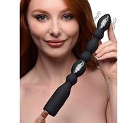 Víbora cuentas de silicona anal vibrador - Varita anal recargable por Master Series