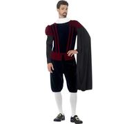 Víbora Negra Disfraz Adulto Hombre Tudor Conde Príncipe Medieval Lord M-XL