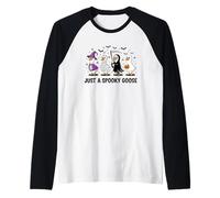 Vibraciones de Halloween de Just A Goose Boo Crew Camiseta Manga Raglan