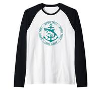 Vibraciones de Pesca Bimini Twist tiburón Atrapado con Bimini Twist Camiseta Manga Raglan