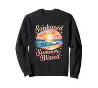 Vibraciones de playa bañadas por el sol y felices por el verano, Sudadera