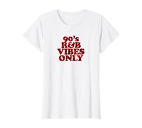 Vibraciones de R&B de los 90, Solo música R&B de los Noventa Camiseta gráfica económica, Mujer, Blanco, S