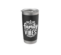 Vibraciones familiares, momentos felices para siempre juntos Vaso térmico de acero inoxidable de doble pared