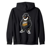Vibraciones relajantes al Estilo Callejero de Stay Cool Penguin Sudadera con Capucha