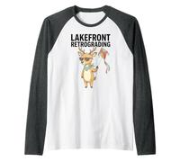 Vibraciones retrógradas Frente al Lago, Amante de los Ciervos, Vida en el Lago, Humor, Livi Camiseta Manga Raglan