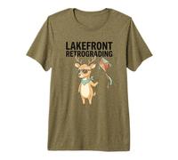 Vibraciones retrógradas Frente al Lago, Amante de los Ciervos, Vida en el Lago, Humor, Livi Camiseta Premium