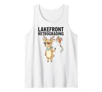 Vibraciones retrógradas Frente al Lago, Amante de los Ciervos, Vida en el Lago, Humor, Livi Camiseta sin Mangas