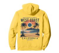 Vibraciones veraniegas de la Costa Oeste de Retro Ocean, California Beach Sudadera con Capucha