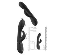 Vibrador anal conejo vaginal clítoris punto g liso de silicona negro sexo
