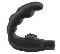 Vibrador anal de próstata mini consolador liso de silicona falo vibrador negro