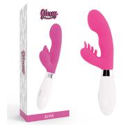 Vibrador clitoris conejo elvis rosa brillante, Ancho 90 mm, Longitud 220 mm, Profundidad 55 mm, Poids 0.195 Kg