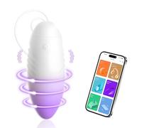 Vibrador de Bala Vibradorador Mujer, Qoosea 10 Modos Control APP Vibrador Huevo Vibro Juguetes Sexuales, Impermeable Vibrador Clitoriano Mujer Sex Toy para Pareja (Morado)