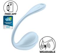 Vibrador de braguita con APP Smooth Petal - Azul