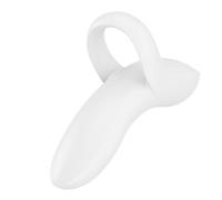 Satisfyer Vibrador de dedo Bold Lover – silicona, 12 fases, IPX7 resistente al agua – Blanco