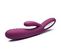 Vibrador de punto G con estimulación del clítoris, estimulador de clítoris vibrador a prueba de agua con 7 modos de vibración Motor dual silencioso para mujer Púrpura recargable