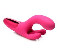 Vibrador De Silicona Triple Conejo 10X - Rosa