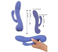 Vibrador doble de silicona realista consolador vaginal vibratorio anal falo pene